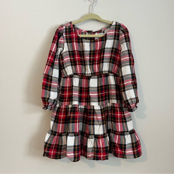 🌼 5/$25  Old Navy plaid soft tiered winter long sleeve dress 3T - Picture 1 of 8